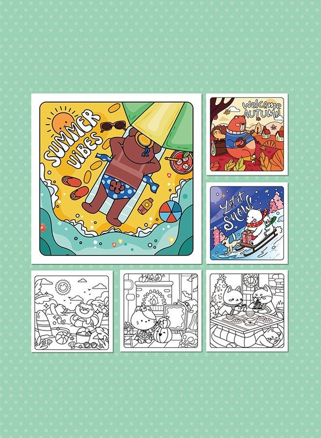 ليمون كتاب الرسم للأطفال 40 صفحة، للتلوين والرسم، قابل للتعليق على الحائط، ورق سميك لفن الملء، مثالي للمدرسة، الطلاب، المستلزمات المكتبية، ولوازم التعلم - Image 3