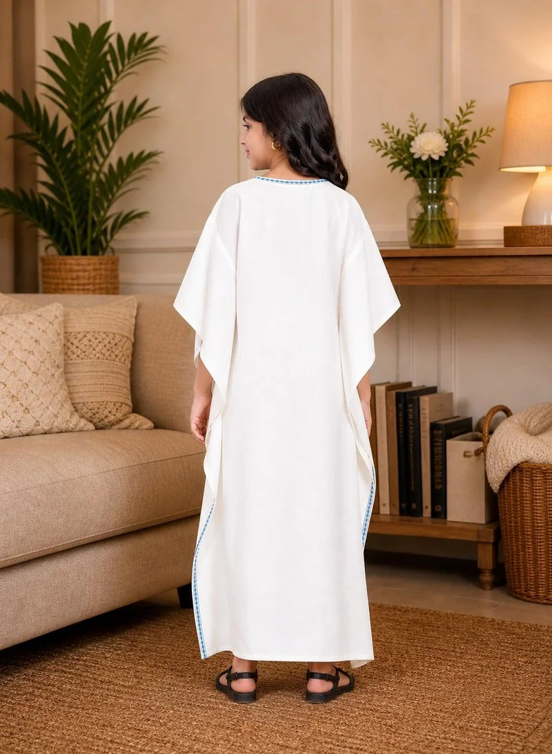 أرتيميا Girls Premium Rayon Kaftan style Jalabiya with Hand crafted embroidery