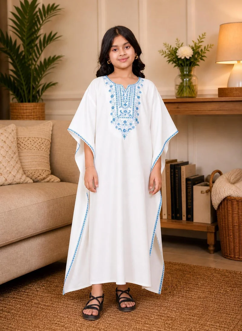 أرتيميا Girls Premium Rayon Kaftan style Jalabiya with Hand crafted embroidery