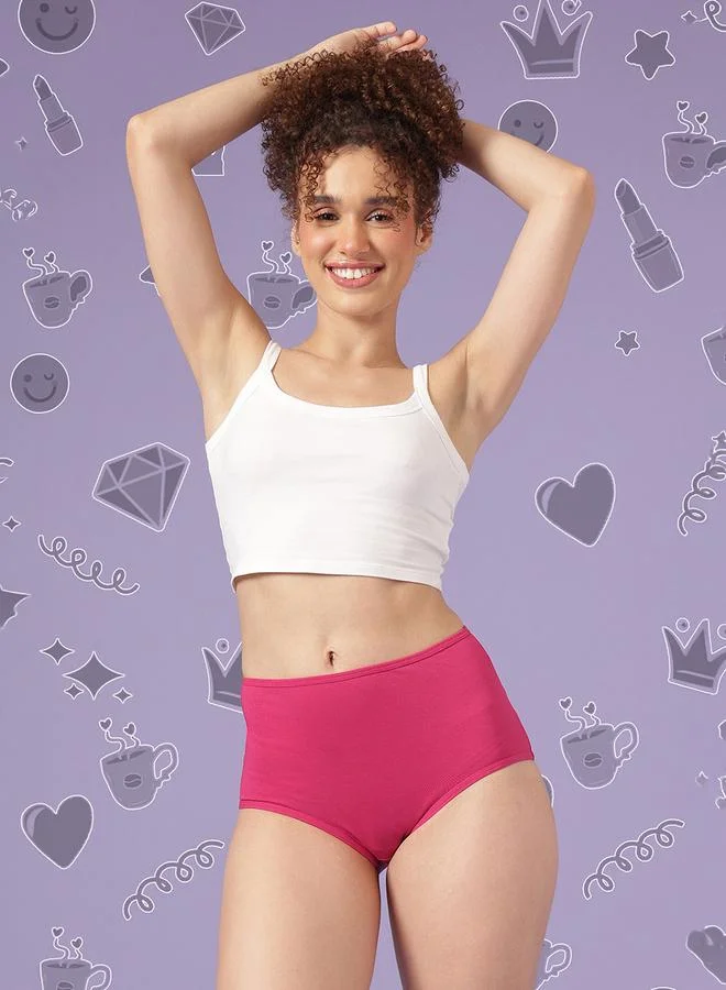 Clovia Pack of 3 - Printed High Waist Hipsters