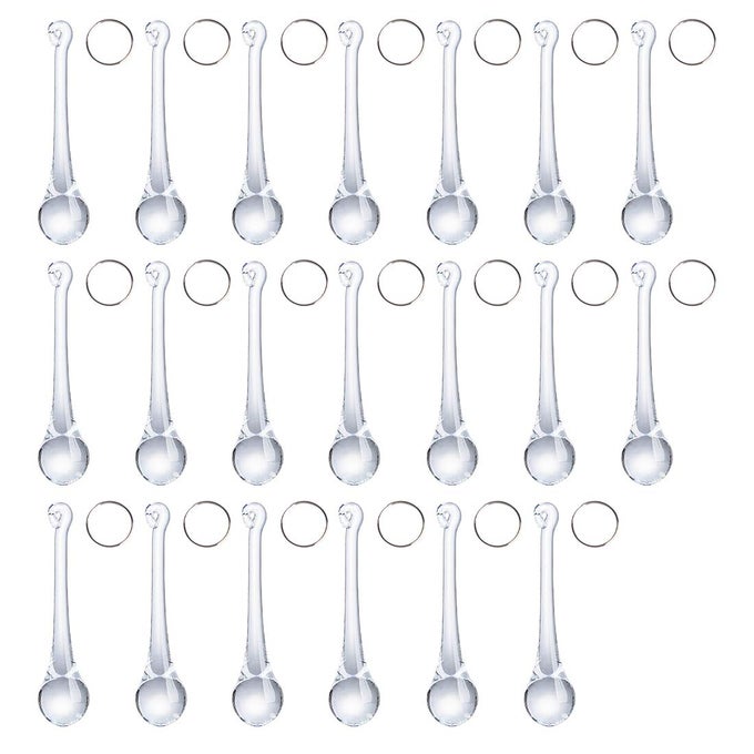 20PCS CRYSTAL TEARDROP CHANDELIER PENDANT PARTS WEDDING PARTY CHRISTMAS TREE DECORATIONS ORNAMENTS