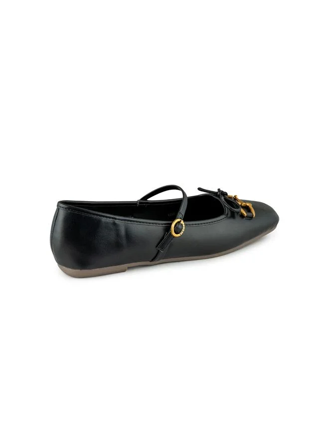 Vincci Black Women Square-toe Flat Pumps for Women | Best Price UAE