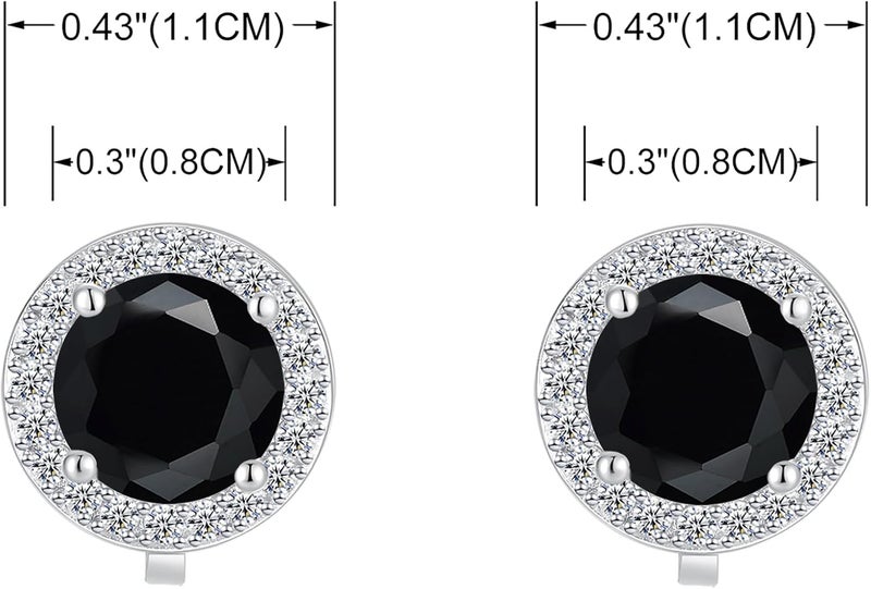YOQUCOL 8MM Cubic Zirconia Crystal Clip On Stud Earrings Round Non Pierced Earrings for Women - Image 2