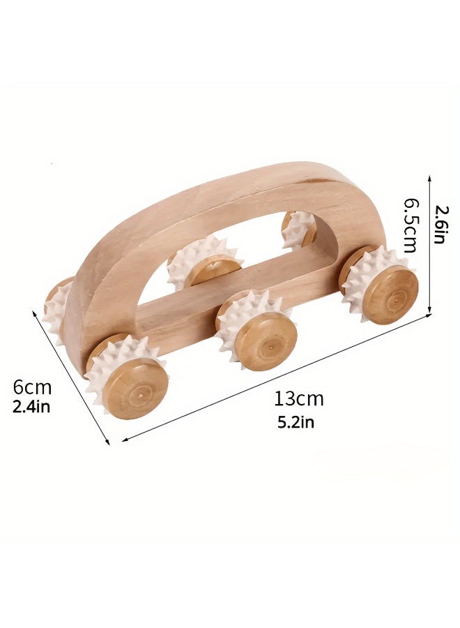 خاجول أسطوانة تدليك خشبية منحنية للخصر والفخذين، أسطوانة جسم متعددة الوظائف لتقليل السيلوليت وتوتر العضلات، مدلك طبيعي للرجال والنساء - Image 5