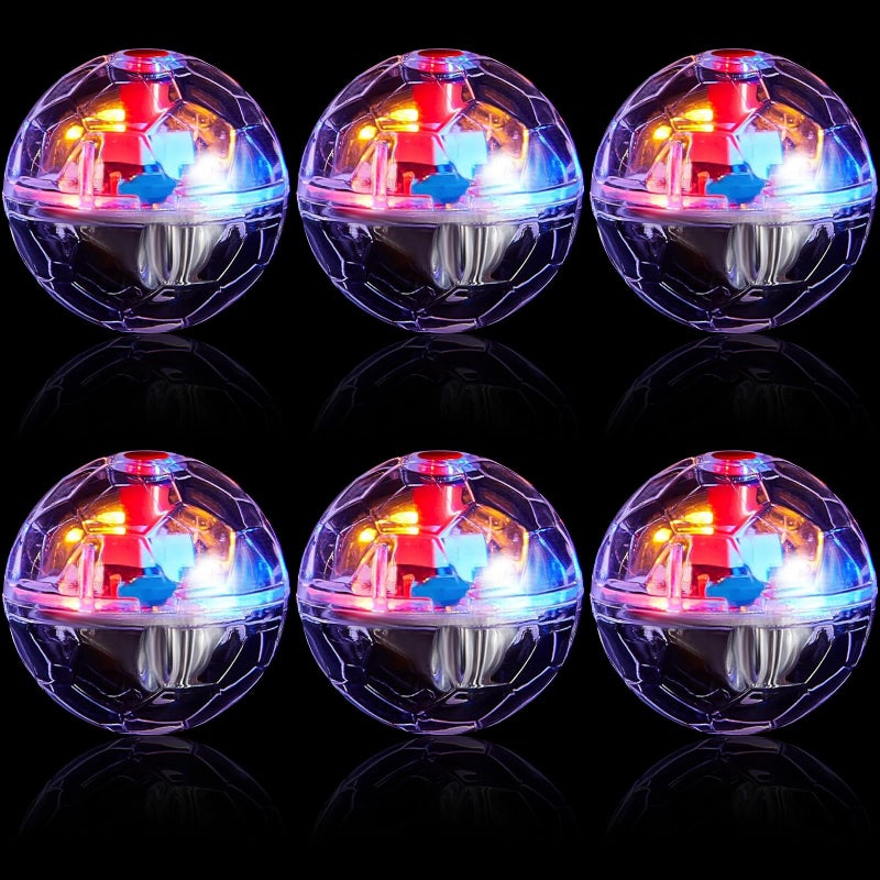 Sratte 6 Pcs Ghost Hunting Cat Ball Activated Cat Toy Motion LED Light Pet Balls Motion Dog Interactive Pet Toys Glowing Mini Running Exercise Supplies for Animals Activity Clear - Image 2