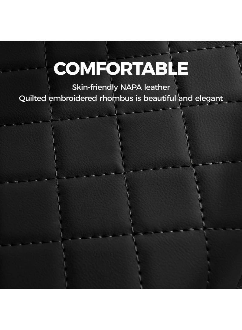 Car Center Console Cover, Leather Armrest Cover for Car, Universal Middle Console Cushion with Storage Box, Cup Holder, Tissue Box & Phone Slot, Waterproof Interior Accessories, Black Red - Image 5