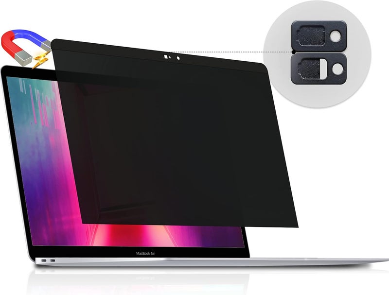 Peslv Privacy Screen MacBook Pro 15 Inch (2016-2019), Magnetic Removable Anti Blue Light Glare Peep Filter Black out Screen Protector for Mac 15In Laptop Model (A1707, A1990) - Image 1