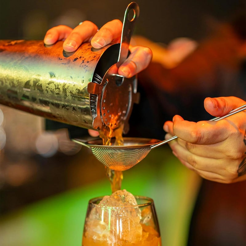 Tinsky 10 Pack Stainless Steel Cocktail Strainer,5 Pcs Cone Shaped Small Fine Mesh Strainer Sieve and 5 Pcs 4-Prong Bar Drink Strainer for Bartender Juice Tea Coffee - Image 2