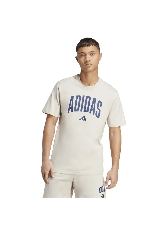Adidas Adidas M Collegiate T Beige Graphic Tee (Short Sleeve) T-Shirts For Men