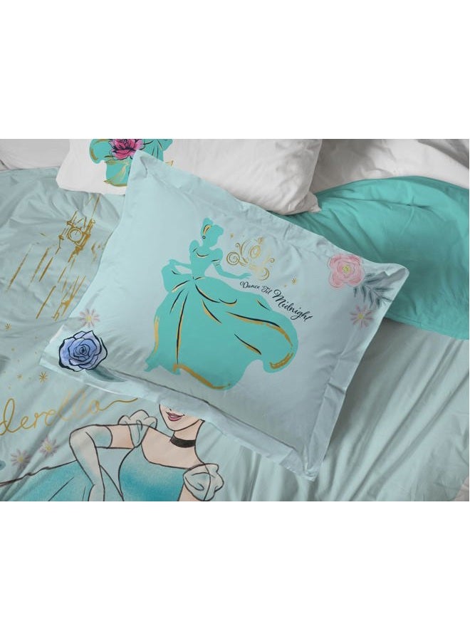 Jay Franco Kids Comforter Set Includes Sheets and Pillow Covers - Soft and Cozy Bed Set for Stylish Room Decor, Official Licensed Bedding, Blue - Princess Cinderella, 5 Piece Twin - Image 5