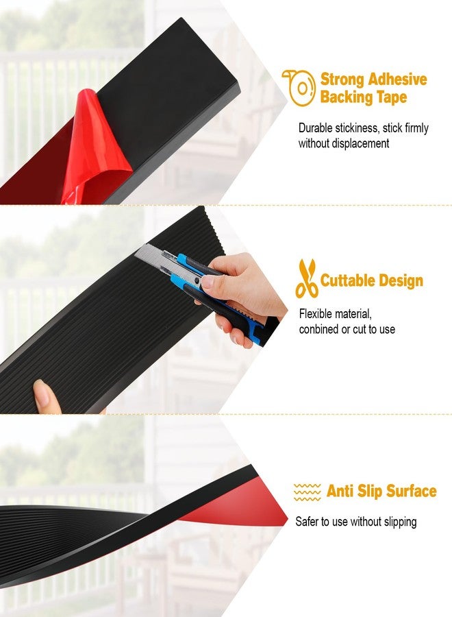Boiarc Threshold Ramps for Doorways, Self-Adhesive Non-Slip Threshold Ramps for Wheelchairs for Home, Rubber Threshold Ramp for Scooter Stroller Mobility Access (0.6''Rise x 2.8 FT) - Image 5