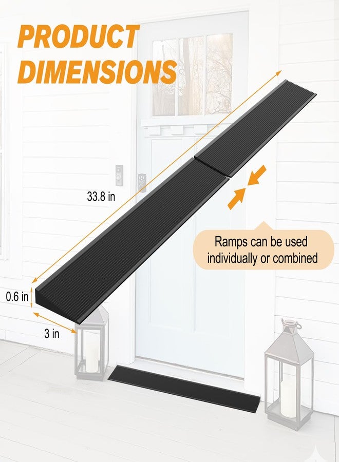 Boiarc Threshold Ramps for Doorways, Self-Adhesive Non-Slip Threshold Ramps for Wheelchairs for Home, Rubber Threshold Ramp for Scooter Stroller Mobility Access (0.6''Rise x 2.8 FT) - Image 2