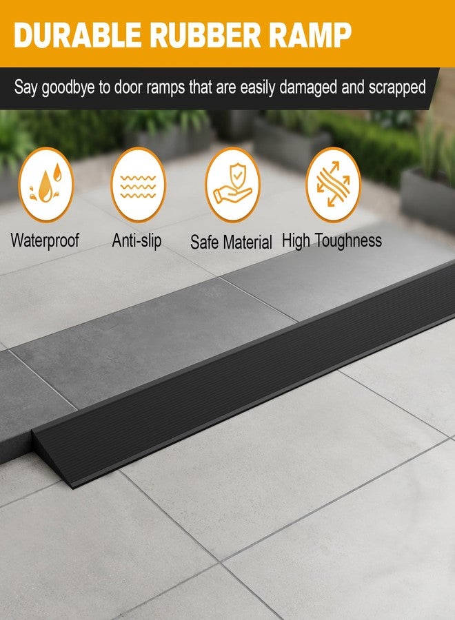 Boiarc Threshold Ramps for Doorways, Self-Adhesive Non-Slip Threshold Ramps for Wheelchairs for Home, Rubber Threshold Ramp for Scooter Stroller Mobility Access (0.6''Rise x 2.8 FT) - Image 3