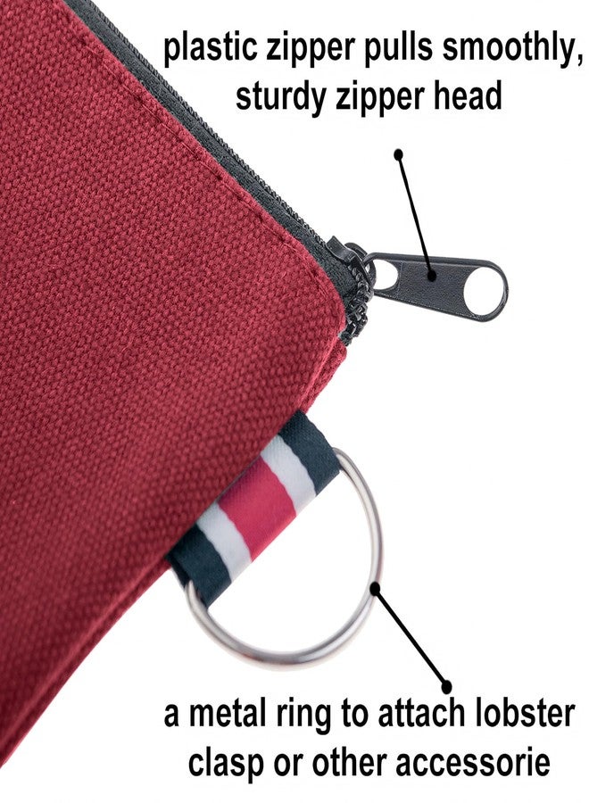 Aspire 12-Pack Canvas Coin Purses, Square DIY Small Zipper Pouches, 4-1/4 x 4-1/4 Inch (Mixed Colors) - Image 4