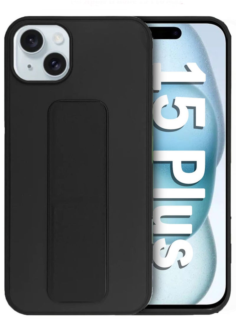 ARMOR - Case Cover For iPhone 15 Plus With Magnetic Hand Grip 3 in 1 Black - Image 1