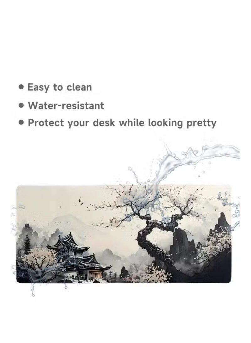 Beauenty Gaming Mouse Pad Desk Pad 900*400*3 XL Large Mouse Mat Keyboard Mat Office Desk Decor AccessoriesKeyboard Mat Office Desk Decor Accessories (Black and White Ink Painting) - Image 4