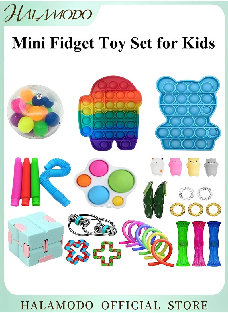 HALAMODO - Simple Dimple Mini Bubble Sensory Non-Toxic Stress Relief Fidget Toy Set Hand Sensory Mini Fidget Toy Set for Kids Adults - Image 1