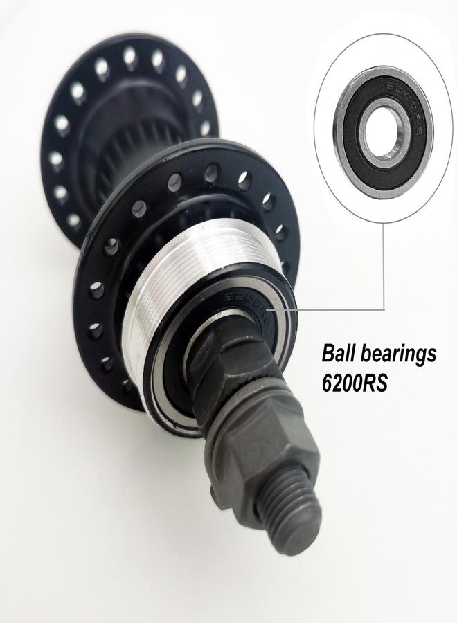 DONSP1986 Bicycle Wheel Part Bicycle Front Hub 36 Hole, Alum Alloy, 100mm Width, Bike Front hub (Black, 36H) - Image 4