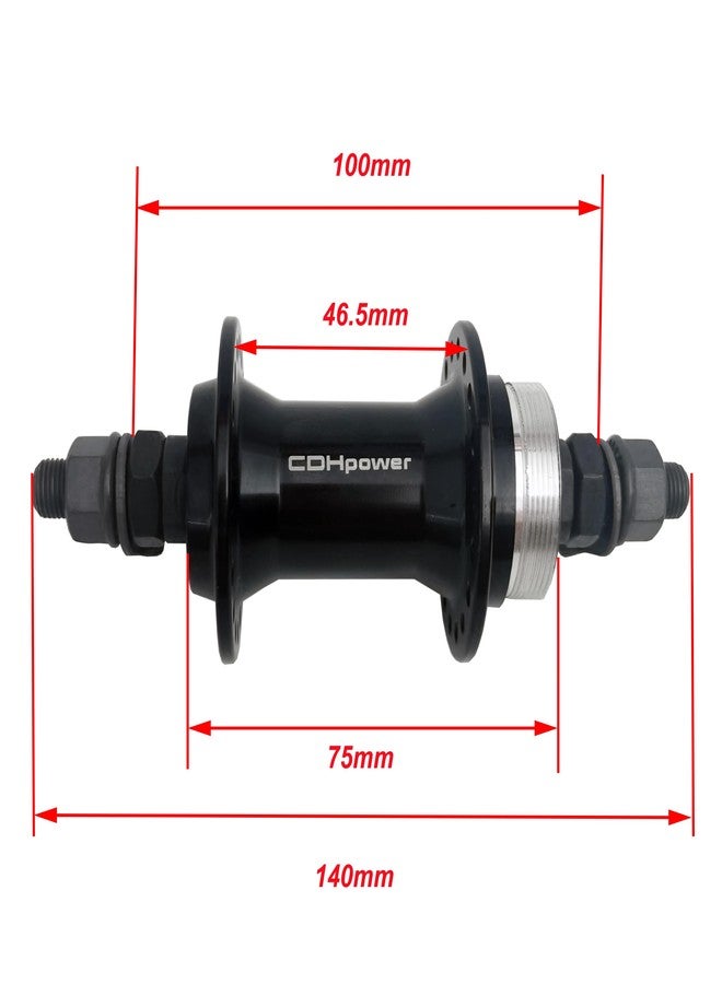 DONSP1986 Bicycle Wheel Part Bicycle Front Hub 36 Hole, Alum Alloy, 100mm Width, Bike Front hub (Black, 36H) - Image 2