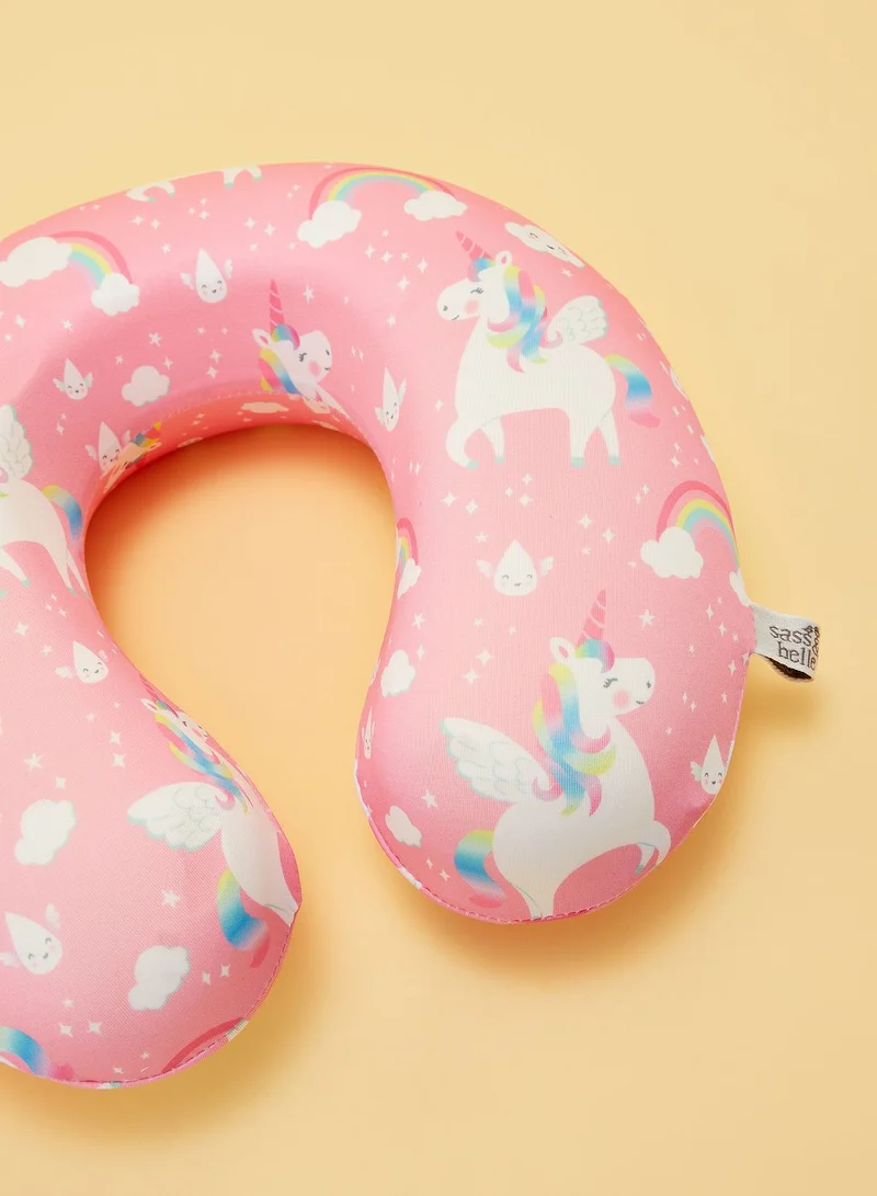 Sass & Belle Rainbow Unicorn Travel Neck Pillow