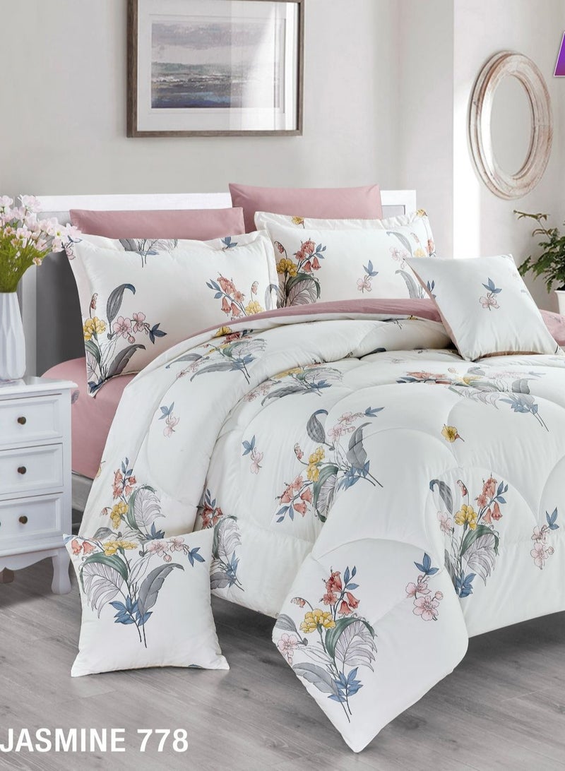 Leon Double Bedspread Set 8 Pieces 100% Cotton Floral 778