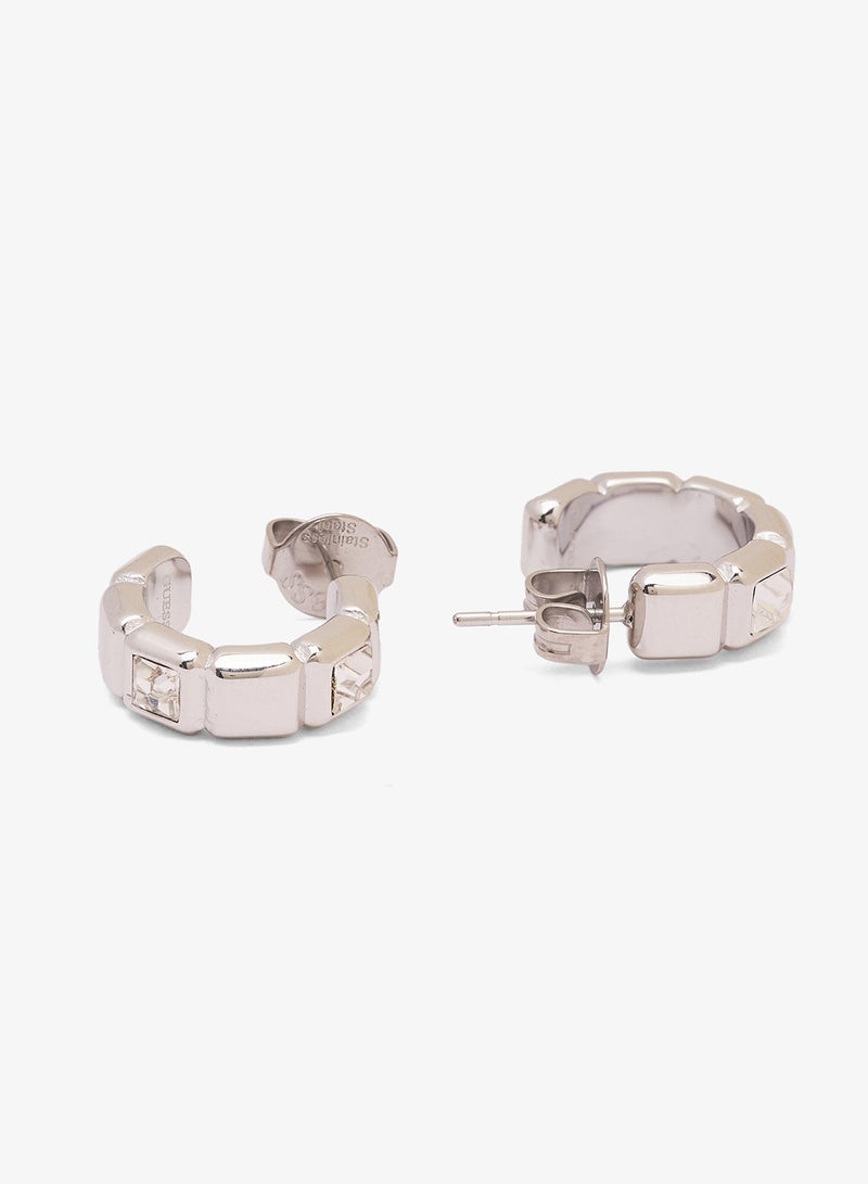 GUESS 15Mm Crystal Cube Hoops - Image 2