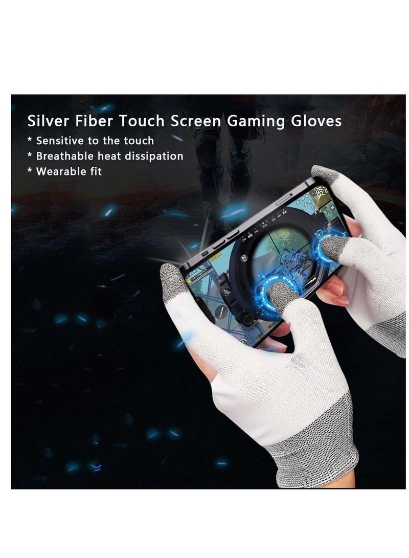 SYOSI E-Sports Gaming Gloves, Gaming Finger Sleeves, Anti-Sweat Breathable, Thumb Sleeves for Highly Sensitive Nano-Silver Fiber Material + Nylon, for Touch Screen for PUBG Mobile Phone Games Accessories - Image 3