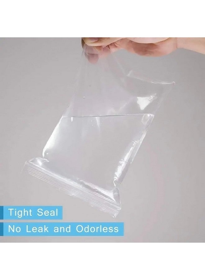 GLUN® Zip Lock Pouch Reusable Transparent Plastic Bags, Strong Zip Lock Storage Pouches and Durable Side Press Seal Pack of 100 PCS - Image 4
