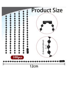 Generic Metal Ball Chain with Connector Clasp, 100 Pieces, 120mm Length, 2.4mm Diameter, Dog Tag Keychain Rings  - Image 2