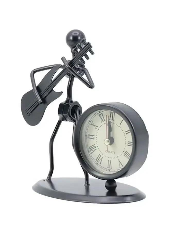 yongsheng Metal Clock Modern For Home Office Decoration,Guitar Multicolour- Elegant Table Desk Clock Classic Playing Guitar Design Analog  - Image 1