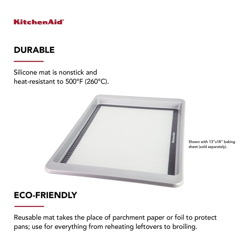 KitchenAid Silicone Large Baking Mat, 12x17-Inch, Gray - Image 3