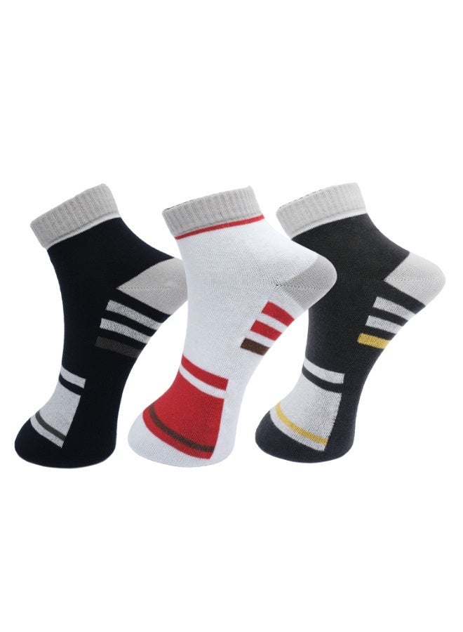 White Leaf 3 Pack Cushioned Ankle Socks Arch Support, Cushion Comfort - Free Zone - Image 1