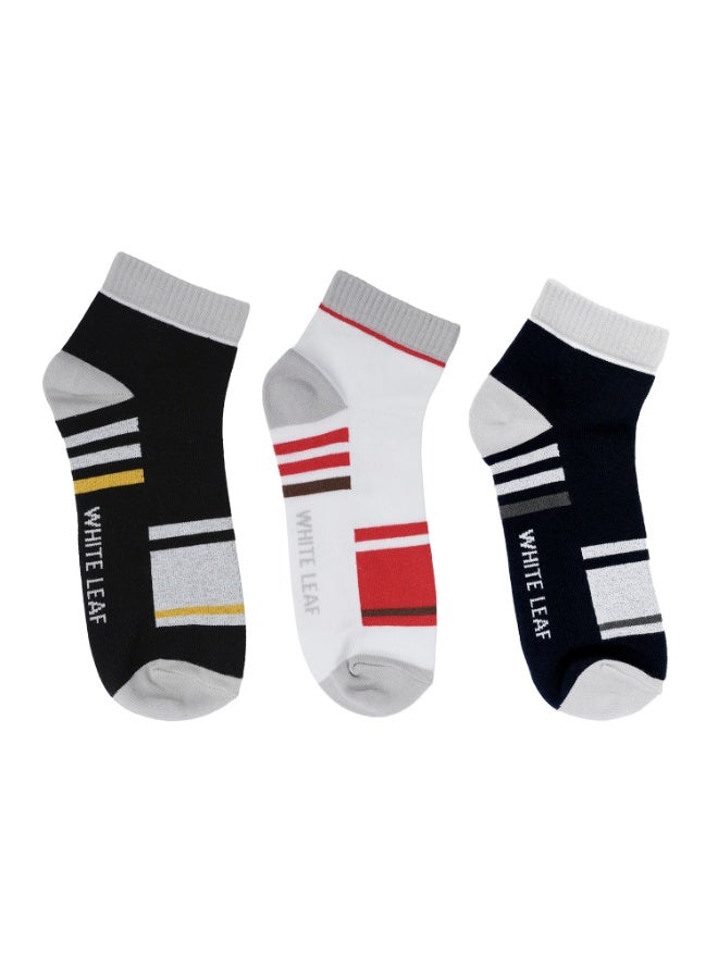 White Leaf 3 Pack Cushioned Ankle Socks Arch Support, Cushion Comfort - Free Zone - Image 3