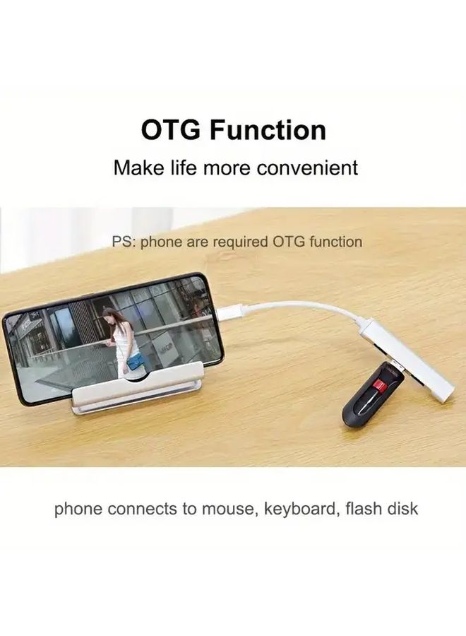 Silvery 4 Port USB C Hub With Power Delivery Fast Charging Docking Station - Image 3