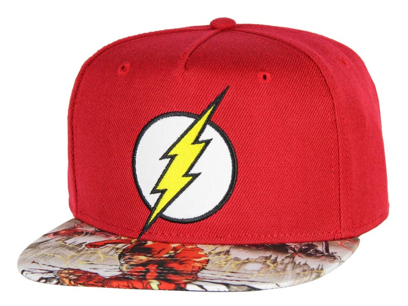 Bioworld DC Comics Flash Hat Kids Embroidered Logo Photoreal Youth Snapback Cap - Image 1