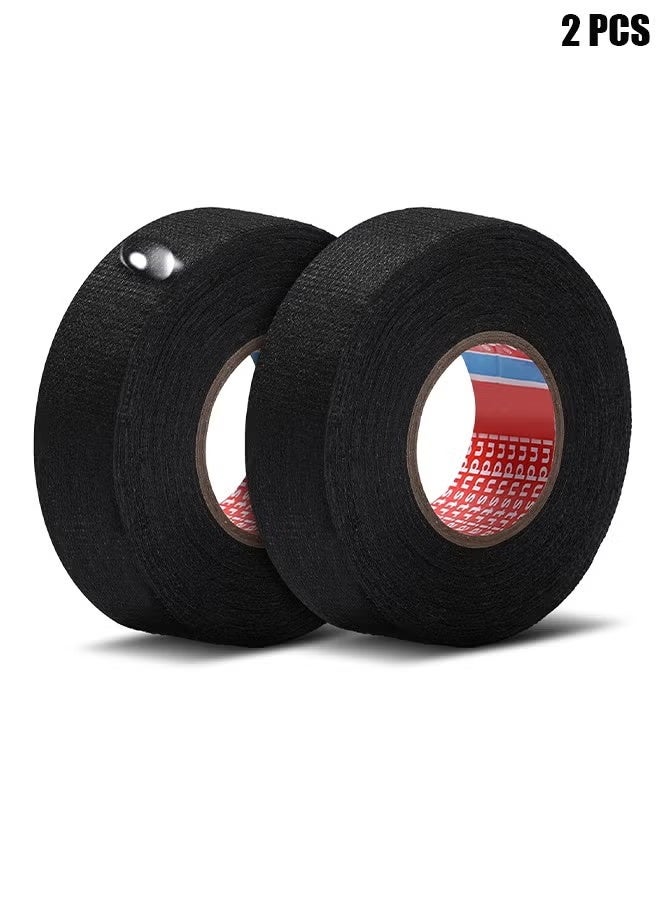 1 Inch x 39.4 ft Wire Harness Cloth Tape Wiring Harness Automotive Cloth Tape Noise Damping Heat Proof Adhesive Fabric Tape for Automotive Electrical Wrap Protection Insulation Cable Fixed (2 Rolls) - Image 1