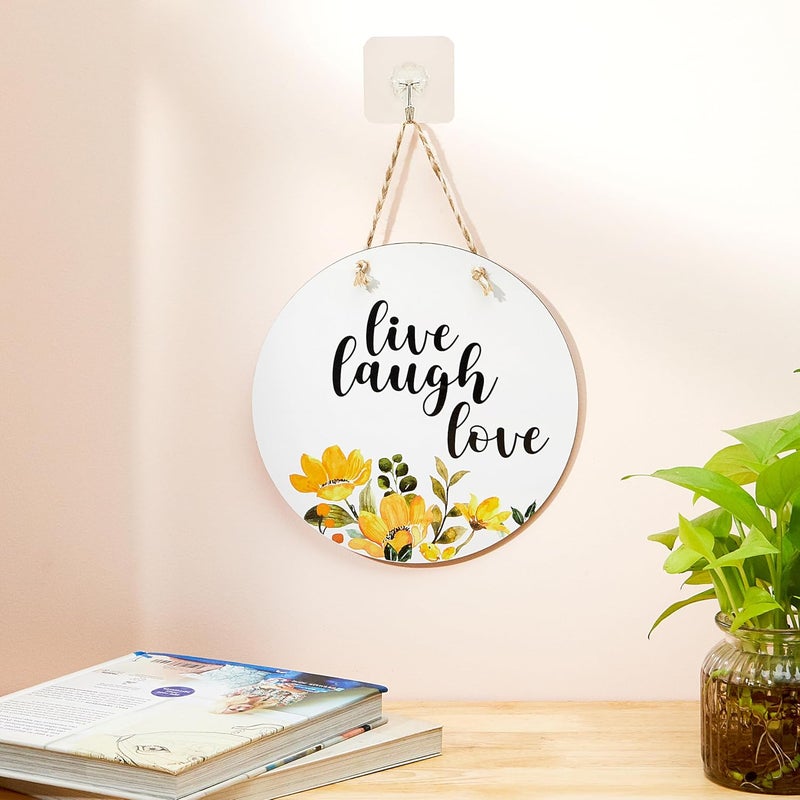 Brand - Solimo Solimo Engineered Wood MDF Wall Hanging For Home Decor Live Love Laugh 23 Cm - Image 3