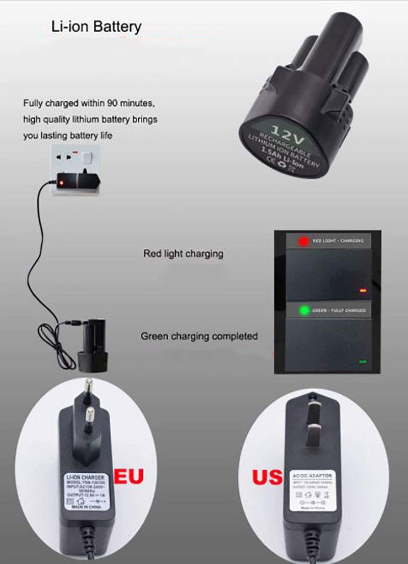 MLD 10 mm Keyless Chuck 12V Cordless Drill/Screwdriver with 4Pcs 5 Inch Sponge Pads Polishing Waxing Buffing Pads Kit For Car Polisher (Color-Multi, Material- Plastic,Size -compact) - Image 5