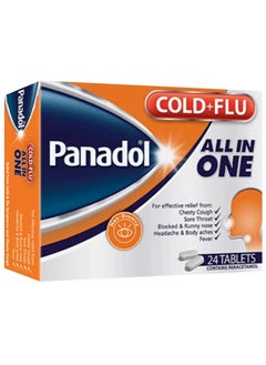 Panadol Panadol Cold And Flu All In One Tablets For Cough, Cold & Flu Symptoms, Pack of 24's 