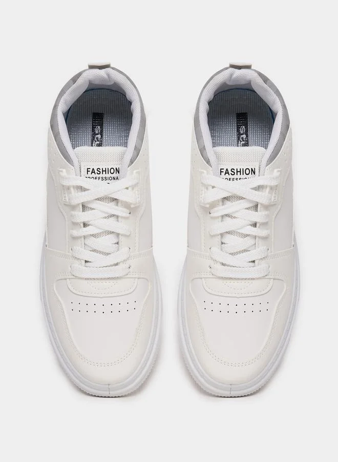 Styli Styli Contrast Panel Camo Print Platform Sole Sneakers