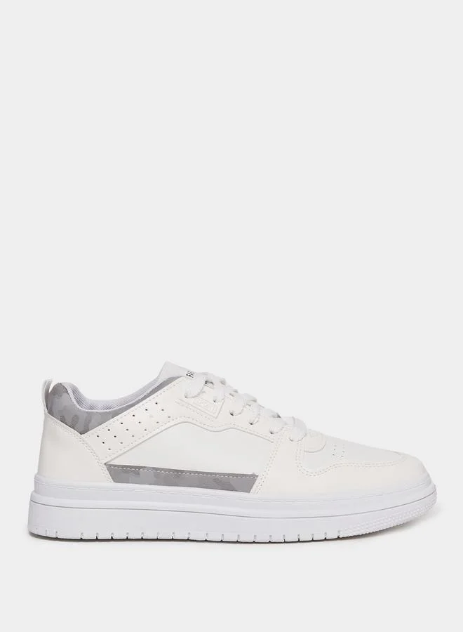 Styli Active Contrast Panel Camo Print Platform Sole Sneakers