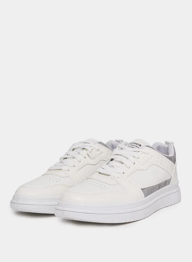 Styli Active Contrast Panel Camo Print Platform Sole Sneakers