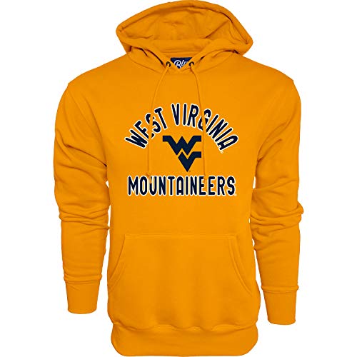 Blue 84 Men's West Virginia Mountaineers Hoodie Line Up Secondary Color, West Virginia Mountaineers Gold, X-Large - Image 1