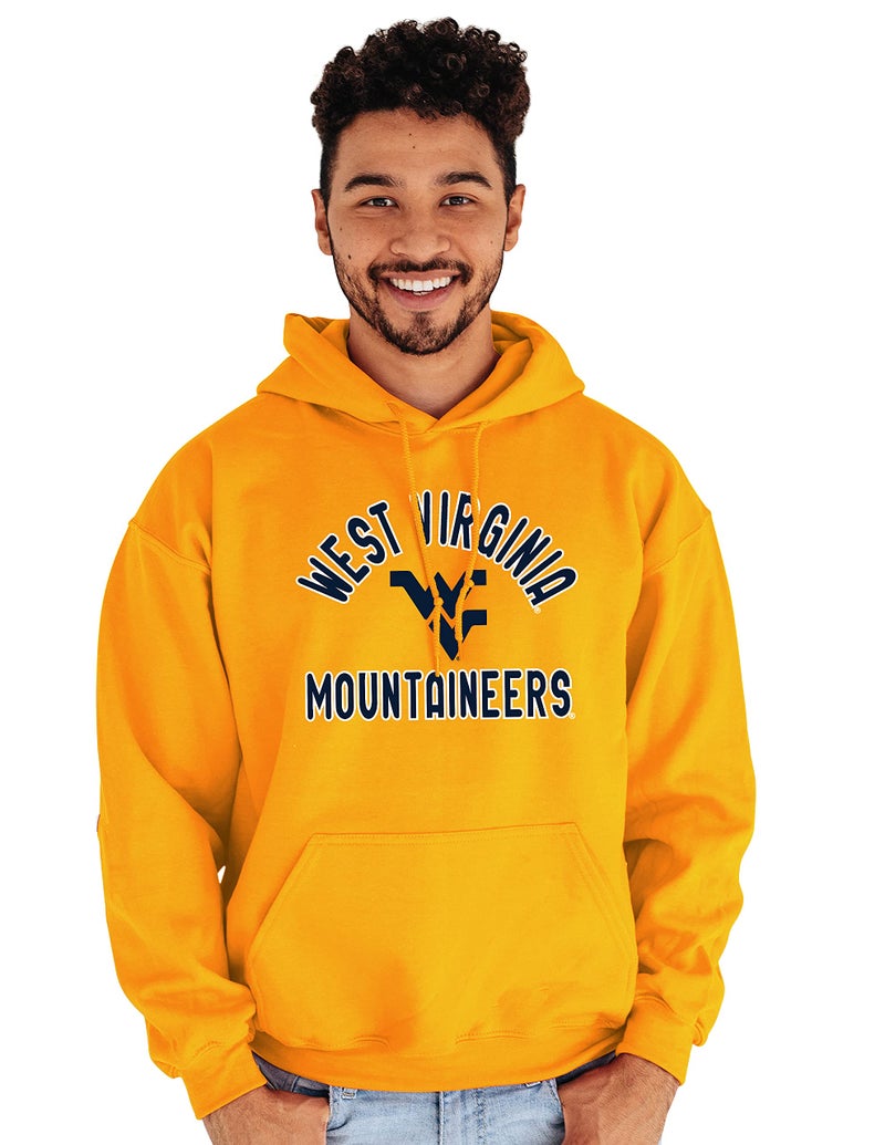 Blue 84 Men's West Virginia Mountaineers Hoodie Line Up Secondary Color, West Virginia Mountaineers Gold, X-Large - Image 3