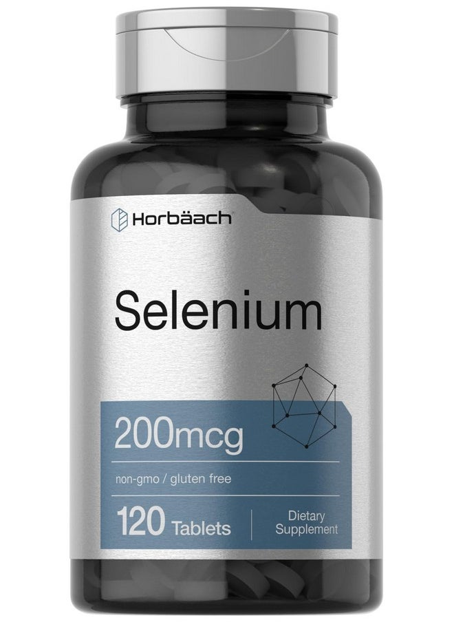 Horbaach Horbäach Selenium 200mcg Supplement | 120 Tablets | Non-GMO and Gluten Free  - Image 1