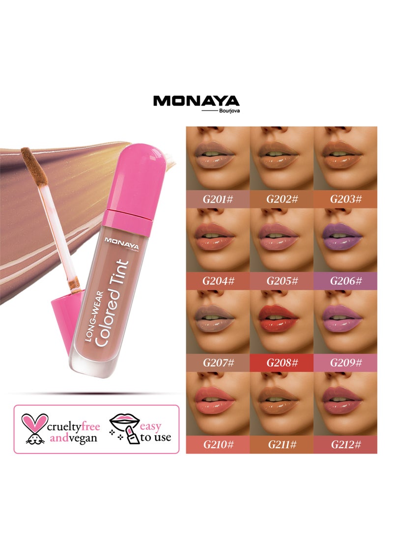 Monaya G011 Long-Wear Colored Lip Tint Gloss - Lightweight, Buildable, Long-Lasting, Smudge-Proof - Image 2