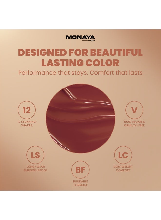 Monaya G011 Long-Wear Colored Lip Tint Gloss - Lightweight, Buildable, Long-Lasting, Smudge-Proof - Image 4