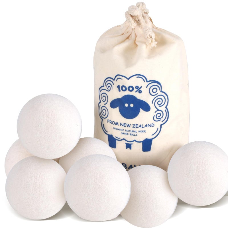 Gnvop Wool Dryer Balls (2.4")6-Pack, Dryer Balls Laundry Reusable, Natural Fabric Softener, Reduces Clothing Wrinkles, Cuts Drying Time, A More Effective Alternative to Plastic Balls and Liquid Softeners - Image 1