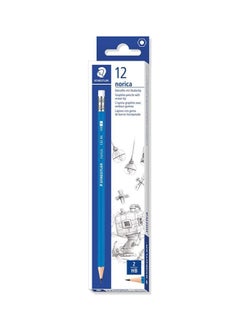 Steadtler 12-Piece Norica Rubber Tip 2HB Pencil Set Blue  - Image 1