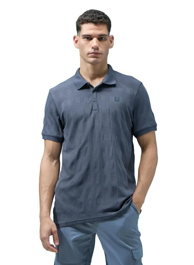 Technosport Technosport Men Jacquard Slim Fit Polo